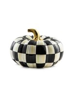 MacKenzie-Childs Courtly Check Squashed Glossy Pumpkin - Medium