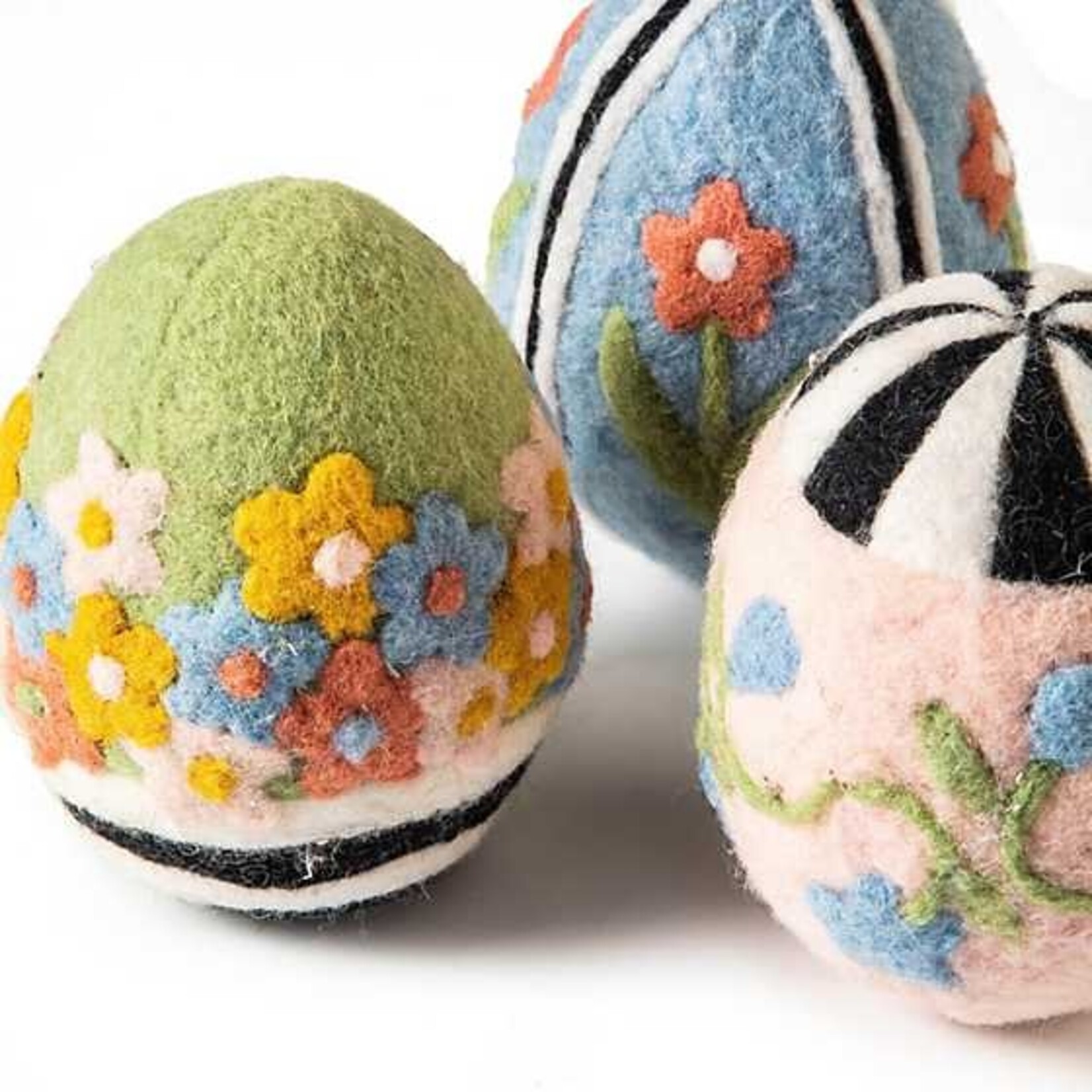 MacKenzie-Childs Spring Fling Felted Eggs - Set of 3