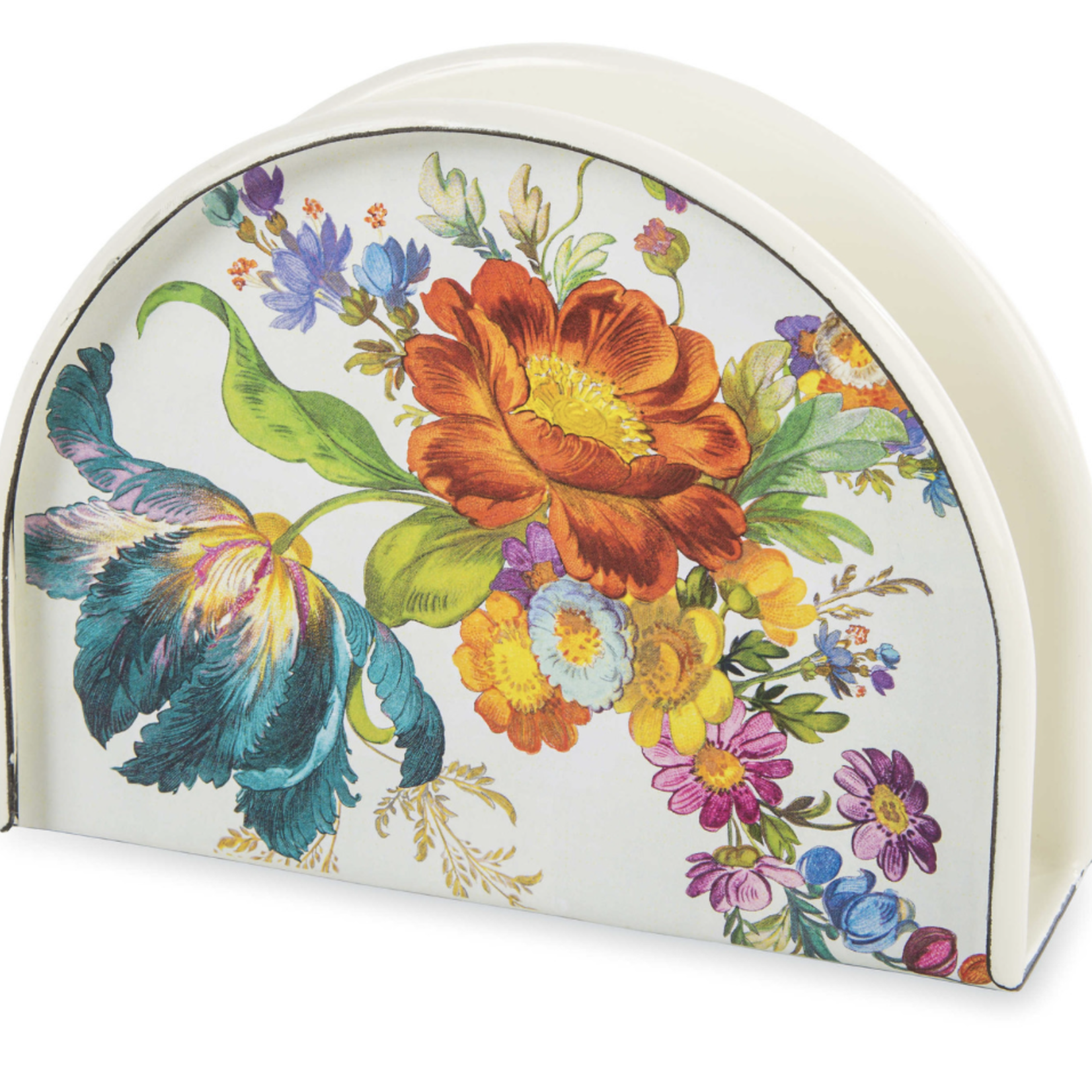 MacKenzie-Childs Flower Market Napkin Holder - White