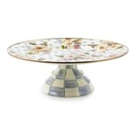 MacKenzie-Childs Wildflowers Enamel Large Pedestal Platter - Blue