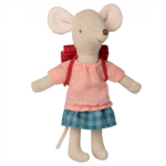 Maileg USA Tricycle Mouse, Big Sister with Bag - Red