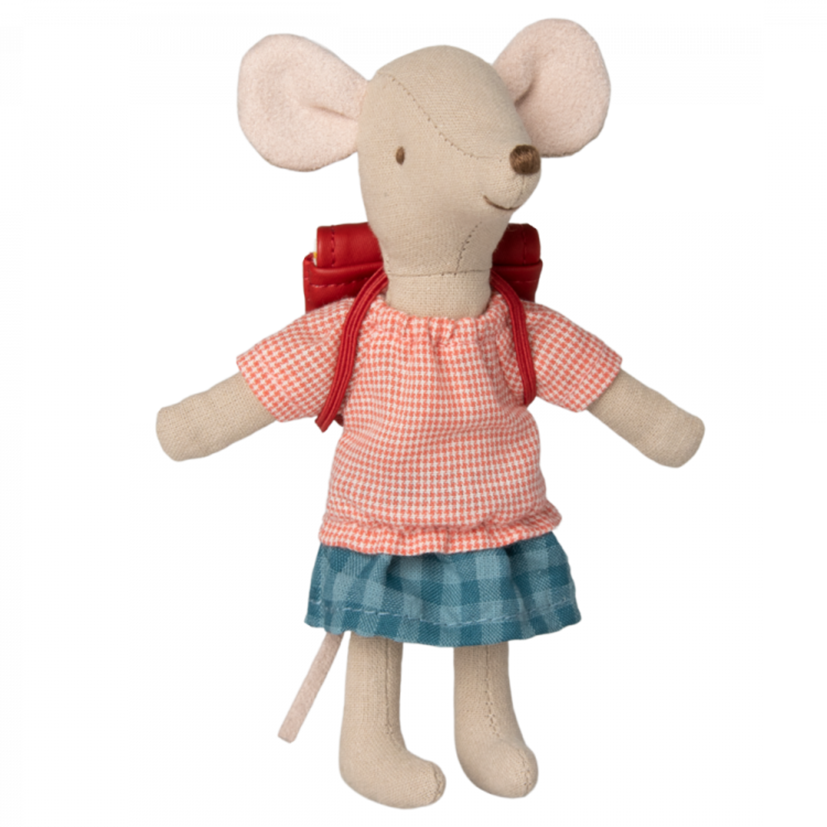 Maileg USA Tricycle Mouse, Big Sister with Bag - Red