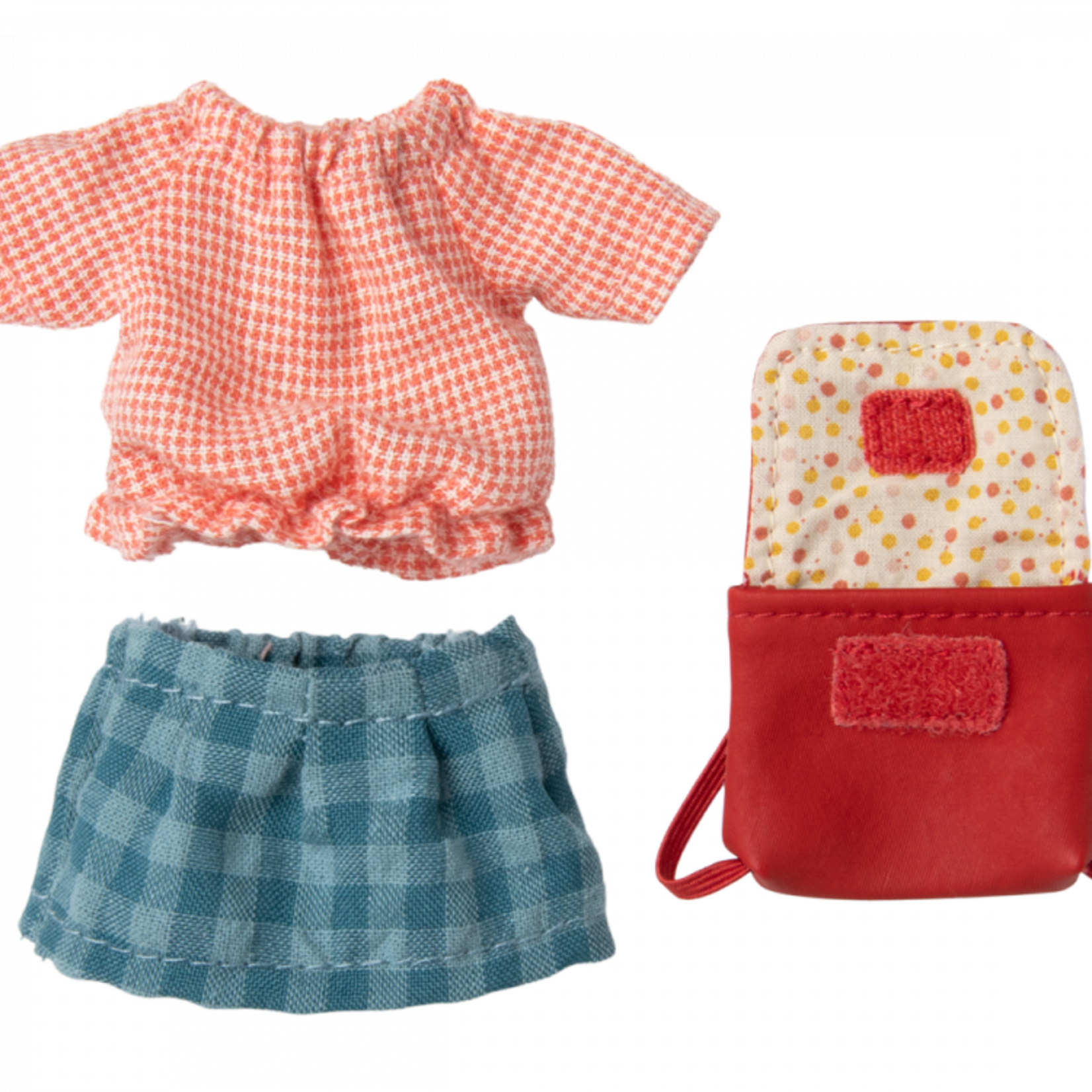 Maileg USA Tricycle Mouse, Big Sister with Bag - Red