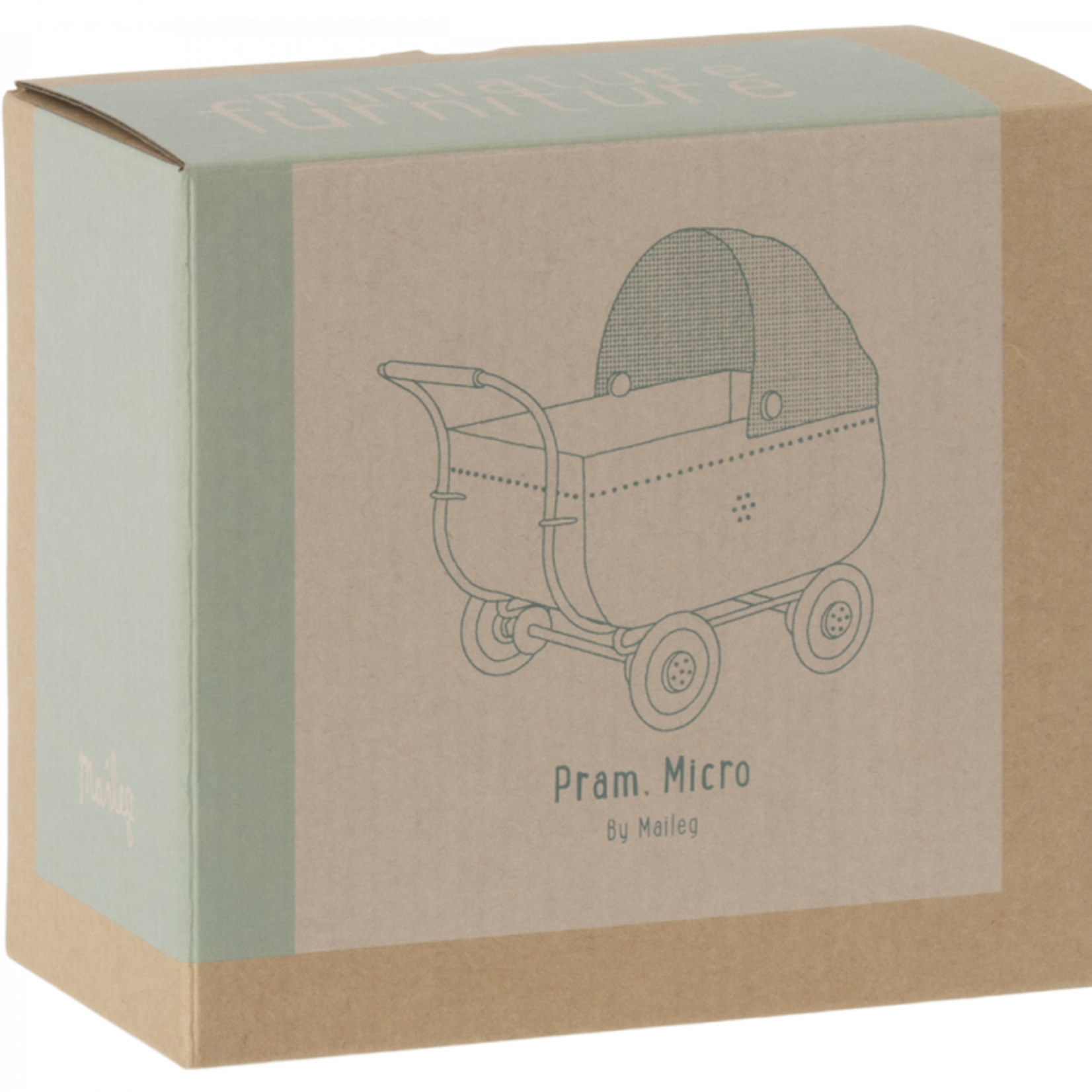 Maileg USA Pram, Micro - Blue