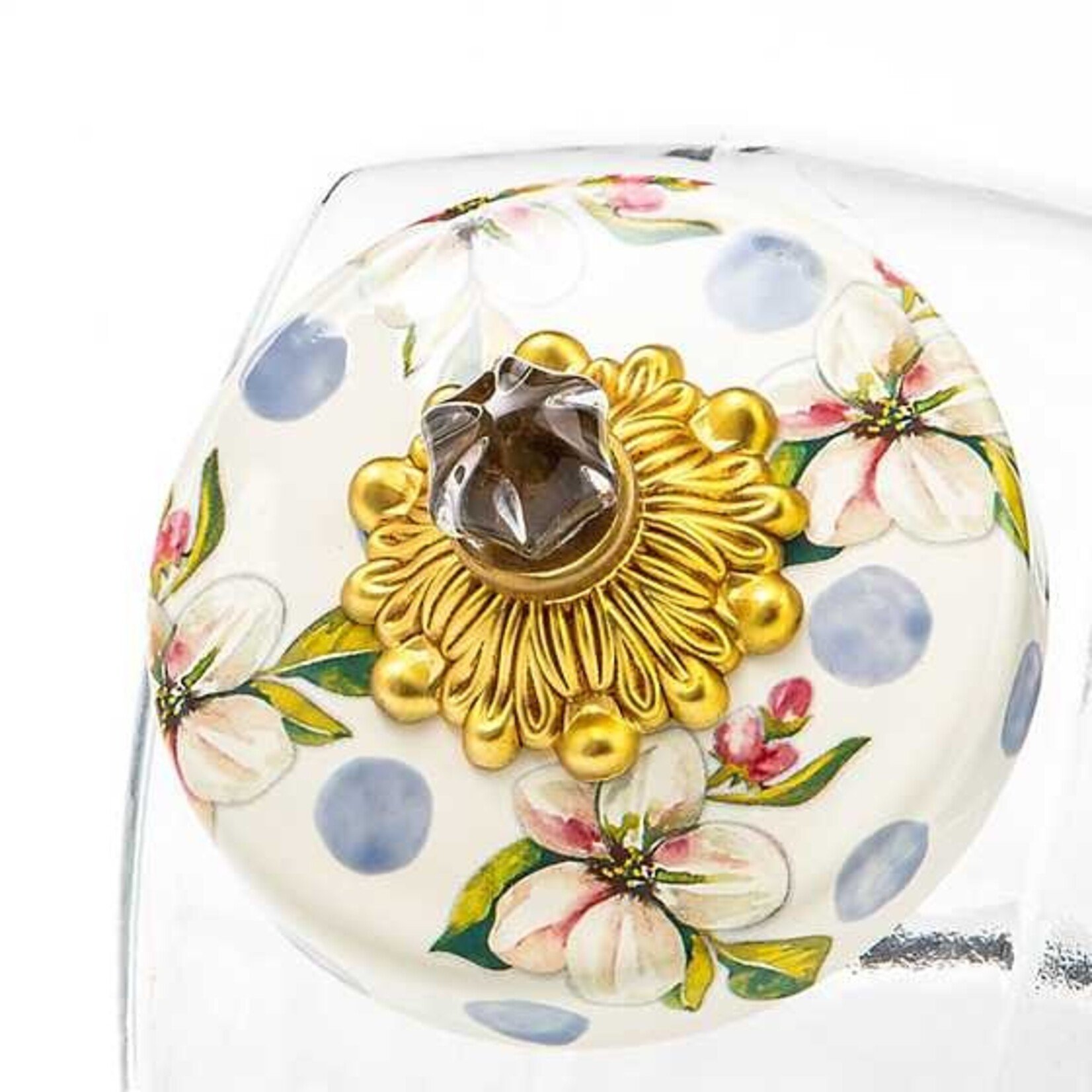 MacKenzie-Childs Sweets Jar with Wildflowers Enamel Lid - Blue