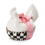 MacKenzie-Childs White Chicken Lidded Dish