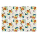 MacKenzie-Childs Sterling Flower Market Cork Back Placemats - Set 4