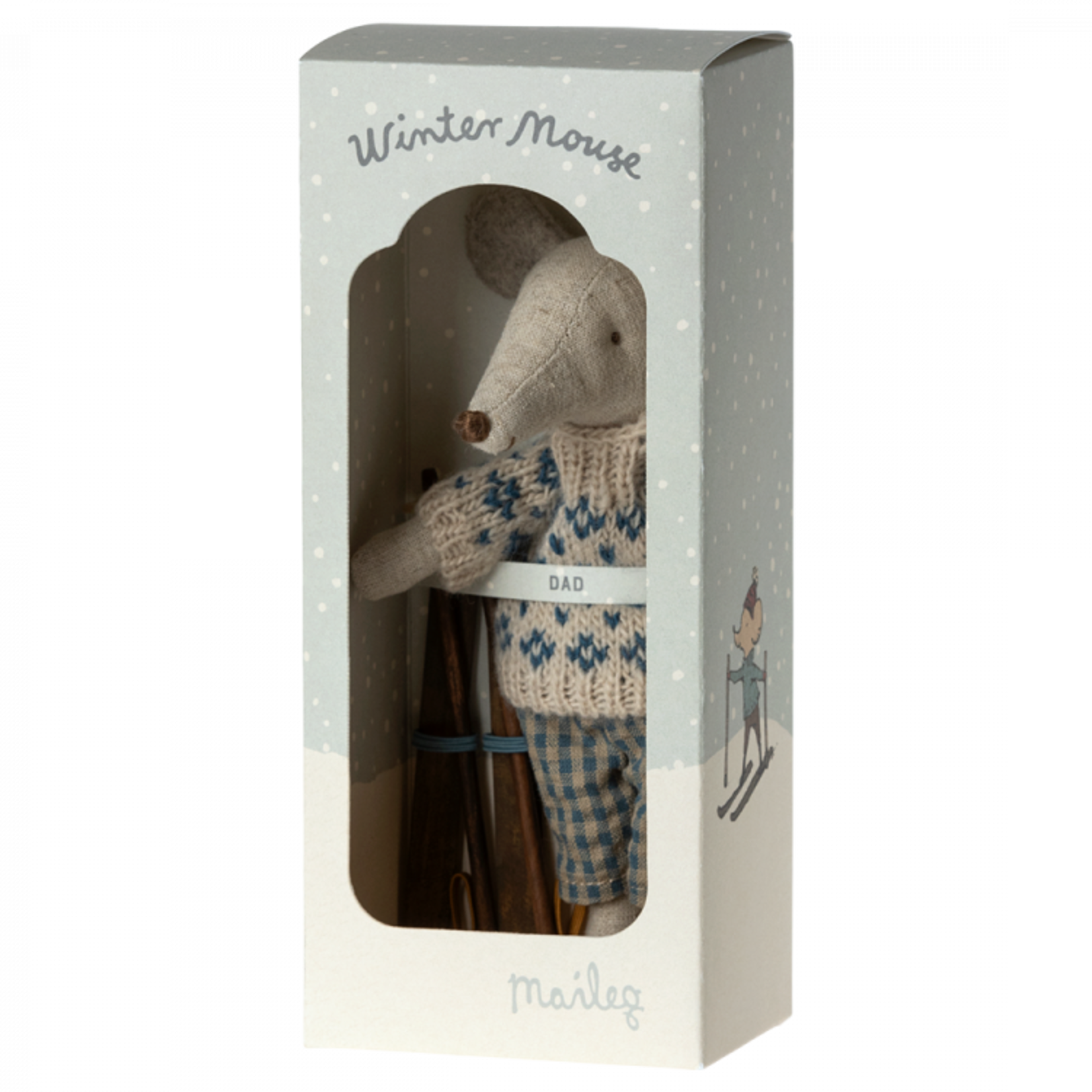 Maileg USA Winter Mouse with Ski Set, Dad