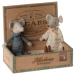 Maileg USA Grandma and Grandpa Mice in Cigarbox