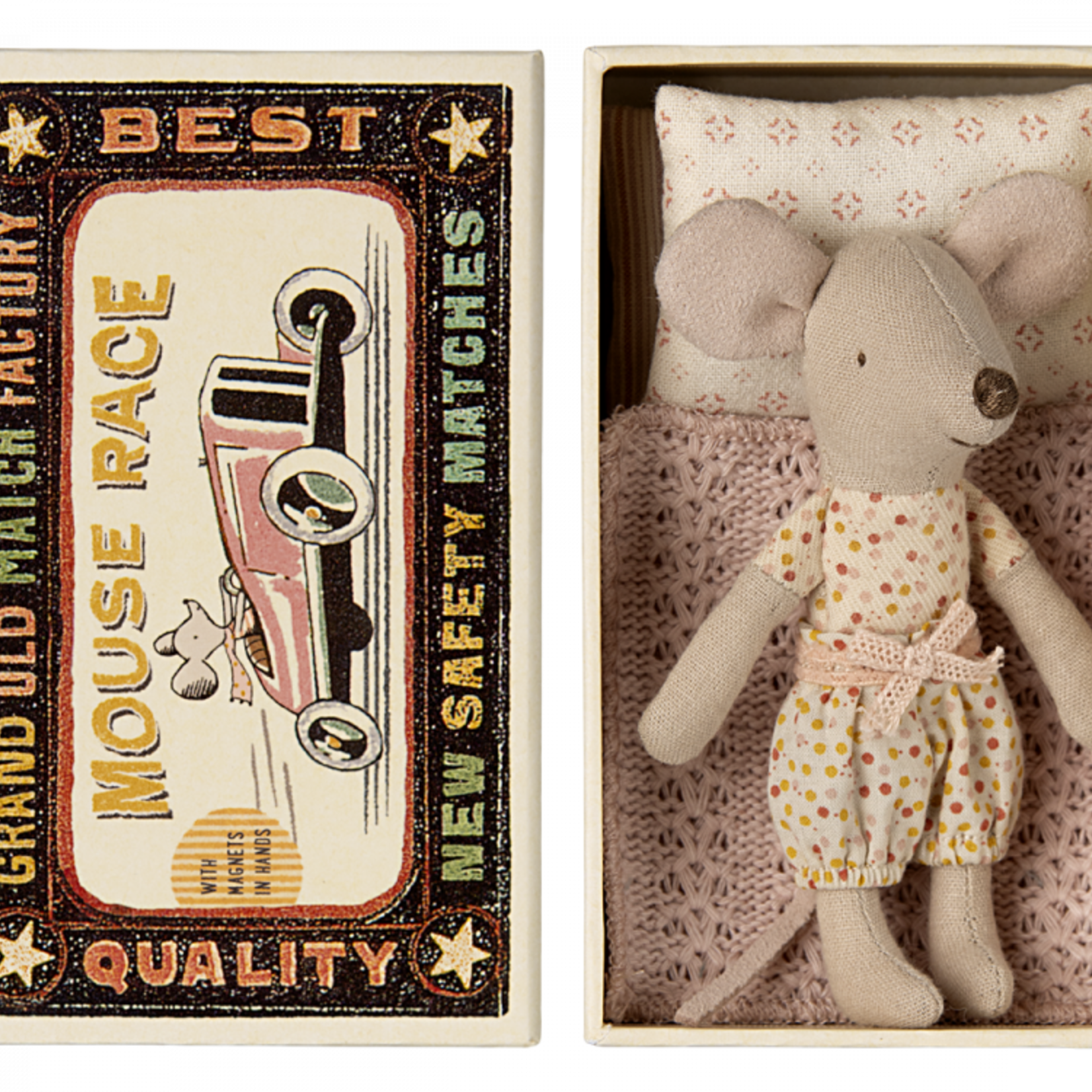 Maileg USA Little Sister Mouse in Matchbox