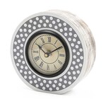 MacKenzie-Childs Sterling Dotty Round Desk Clock