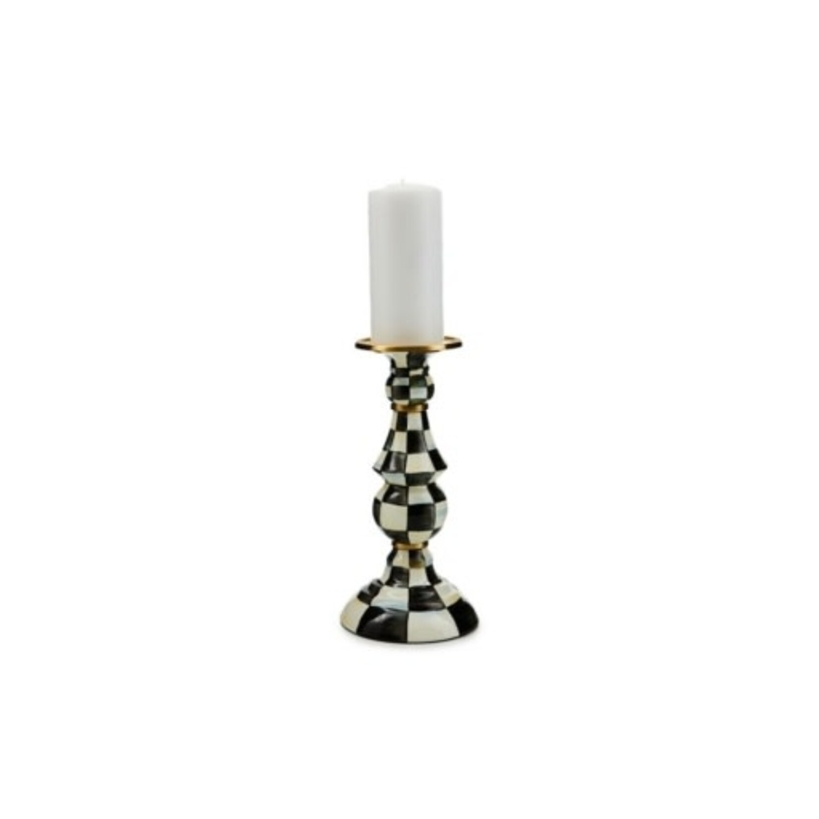 MacKenzie-Childs Courtly Check Large Pillar Candlestick