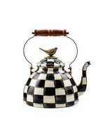 MacKenzie-Childs Courtly Check 3 Quart Tea Kettle with Bird