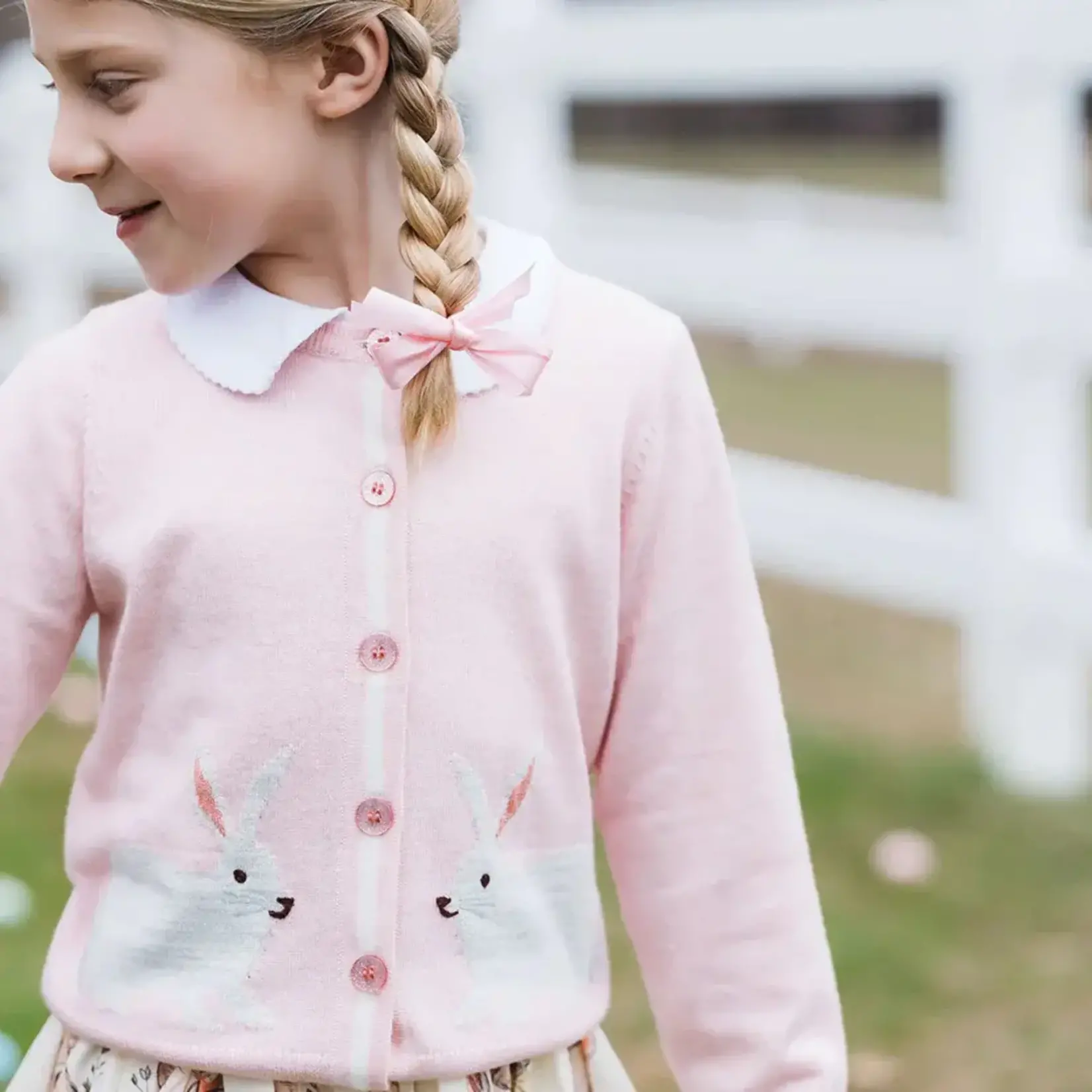 Pink Chicken Baby Girls Maude Rabbit Sweater - Light Pink