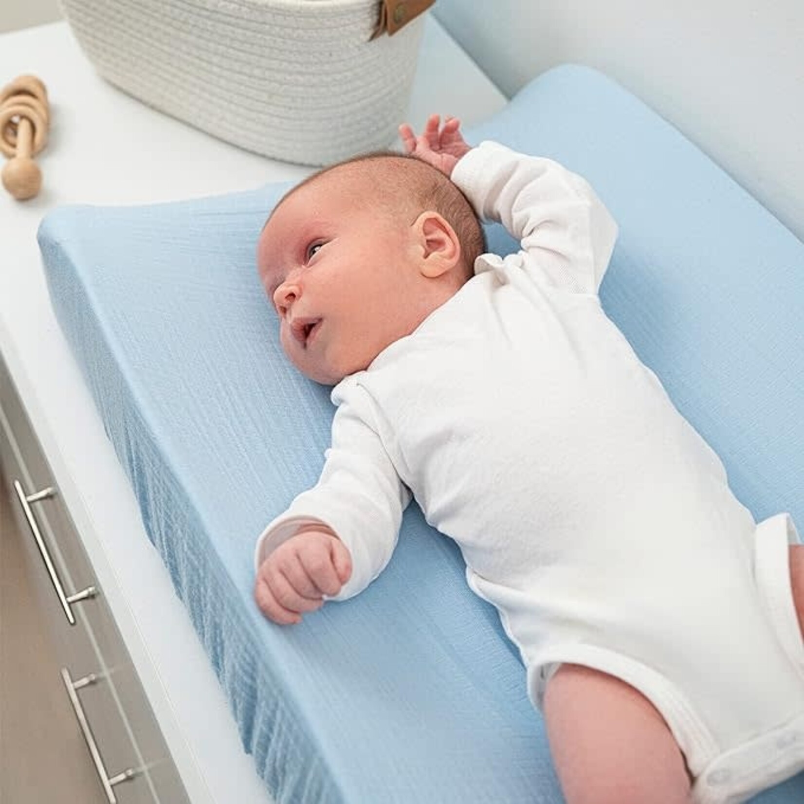 Solid Blue Changing Pad Cover