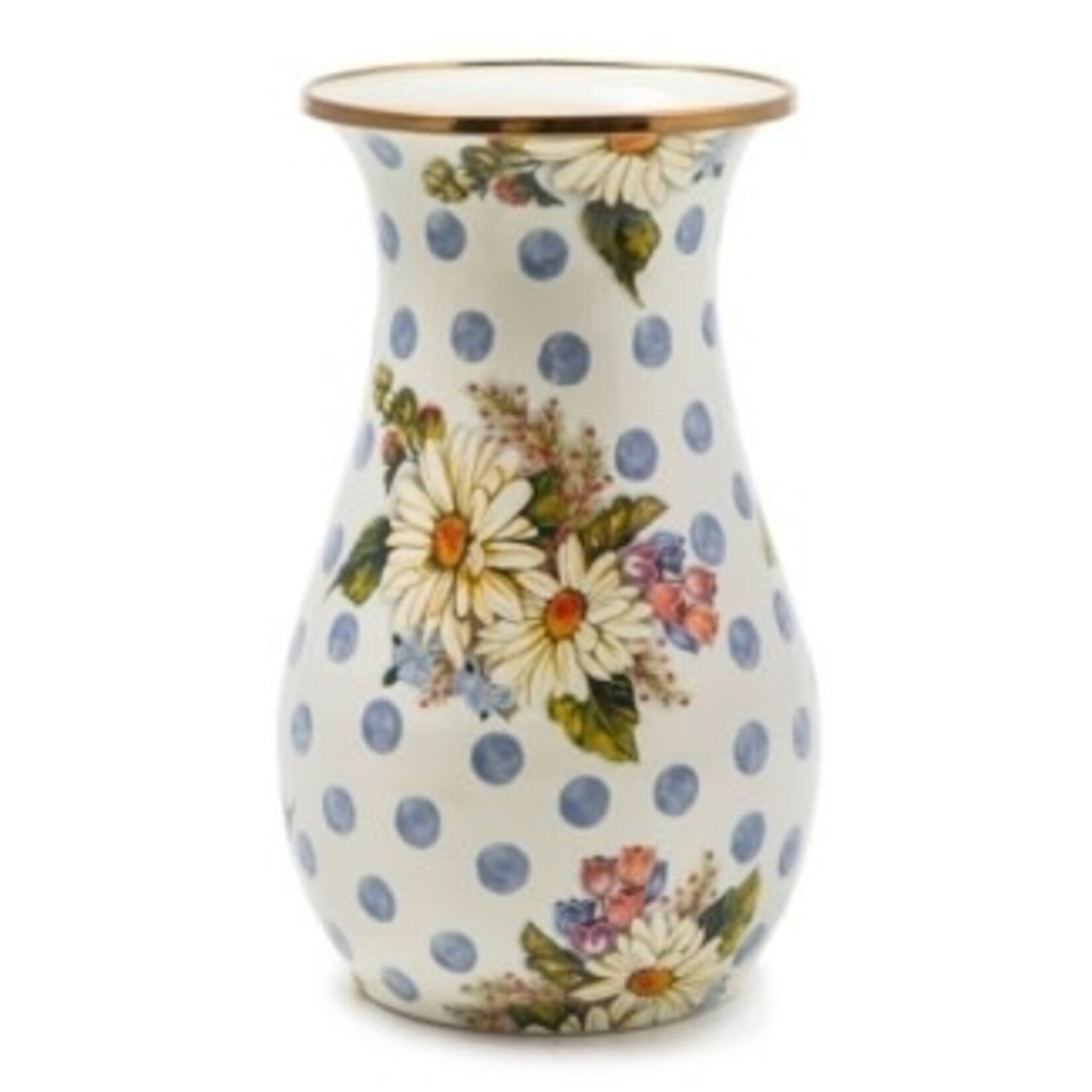 MacKenzie-Childs Wildflowers Enamel Tall Vase - Blue