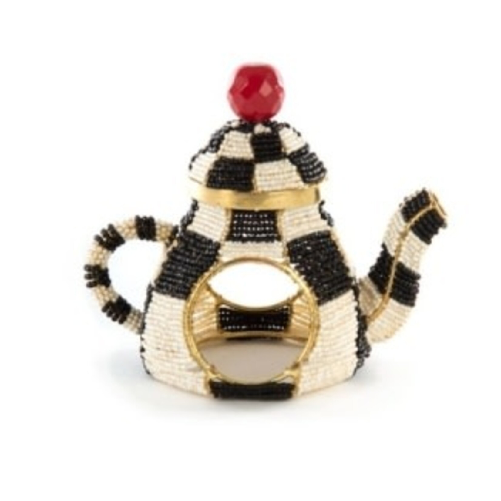 MacKenzie-Childs Courtly Check Tea Kettle Napkin Ring