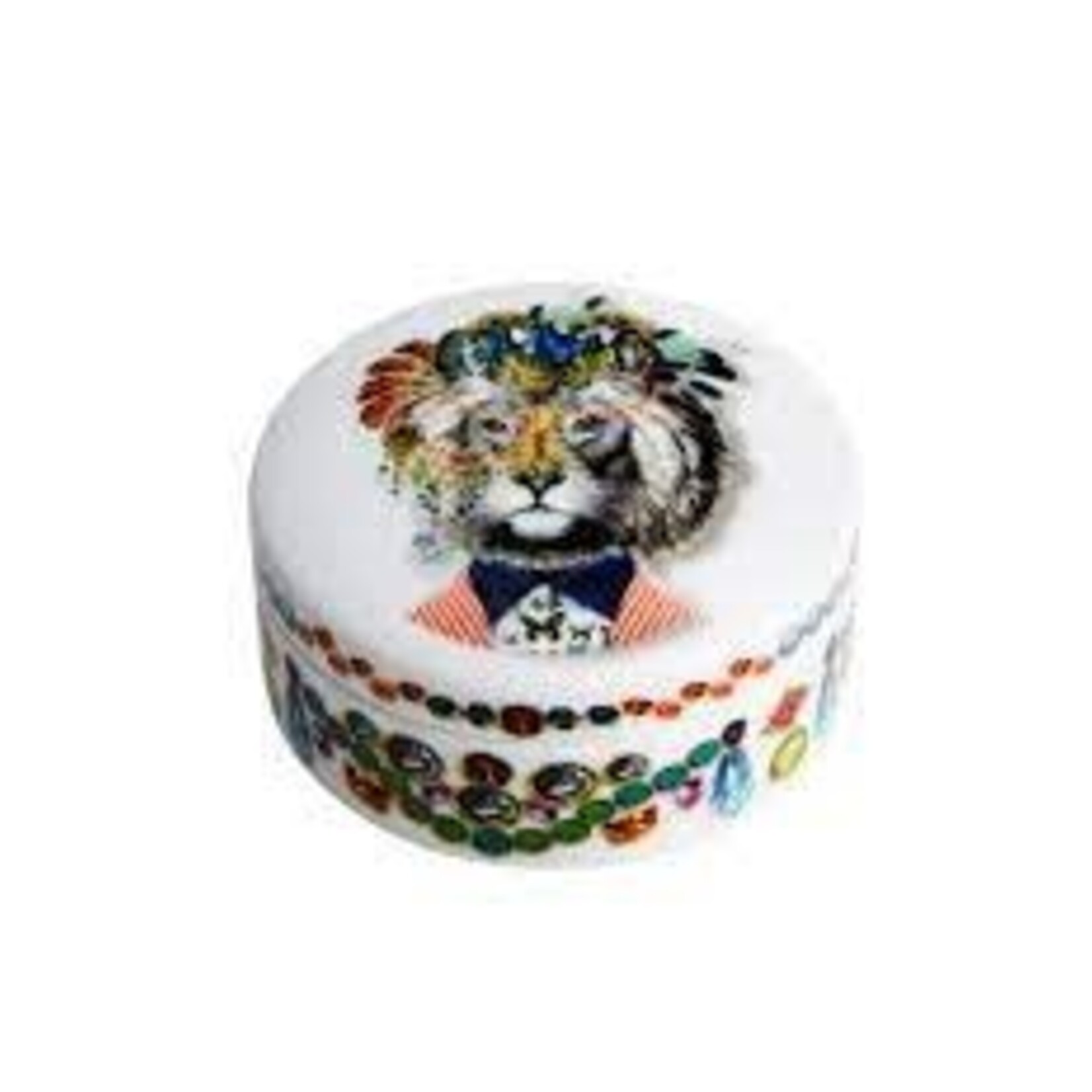 Vista Alegre Porcelain Box Love Who You Want Jungle King Lion_Small Round