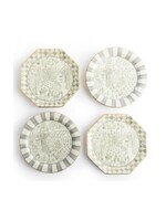 MacKenzie-Childs Sterling Cottage Dessert Plates, Set of 4