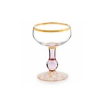 MacKenzie-Childs Rosy Check Coupe Glass