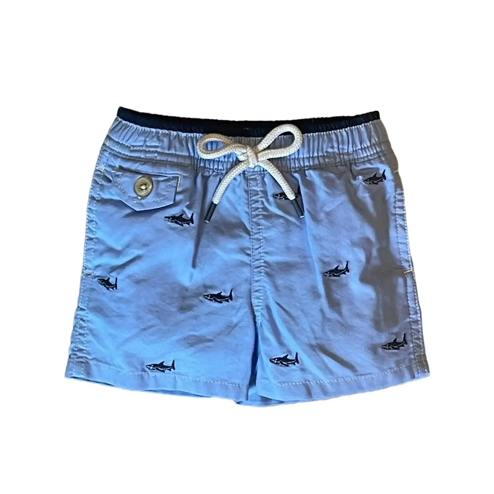 Ralph Lauren Blue Oxford Poly Swimwear Boxer