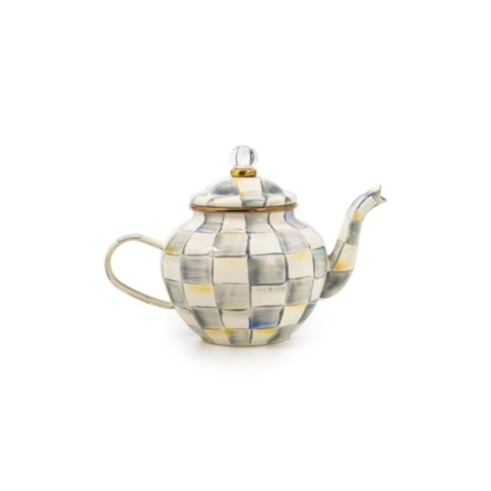 MacKenzie-Childs Sterling Check 4 Cup Teapot