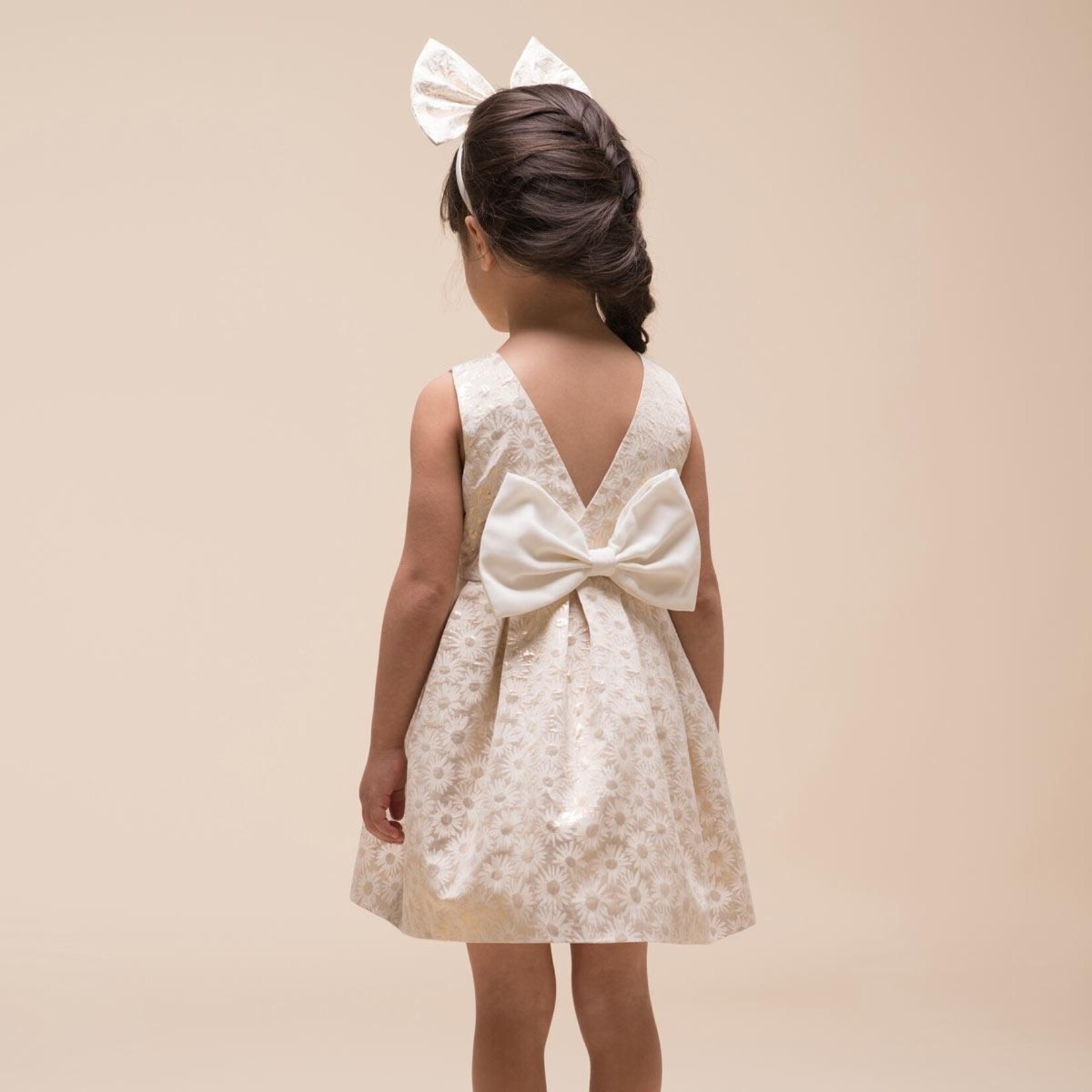 Hucklebones Metallic Daisy Bodice Dress 2Y