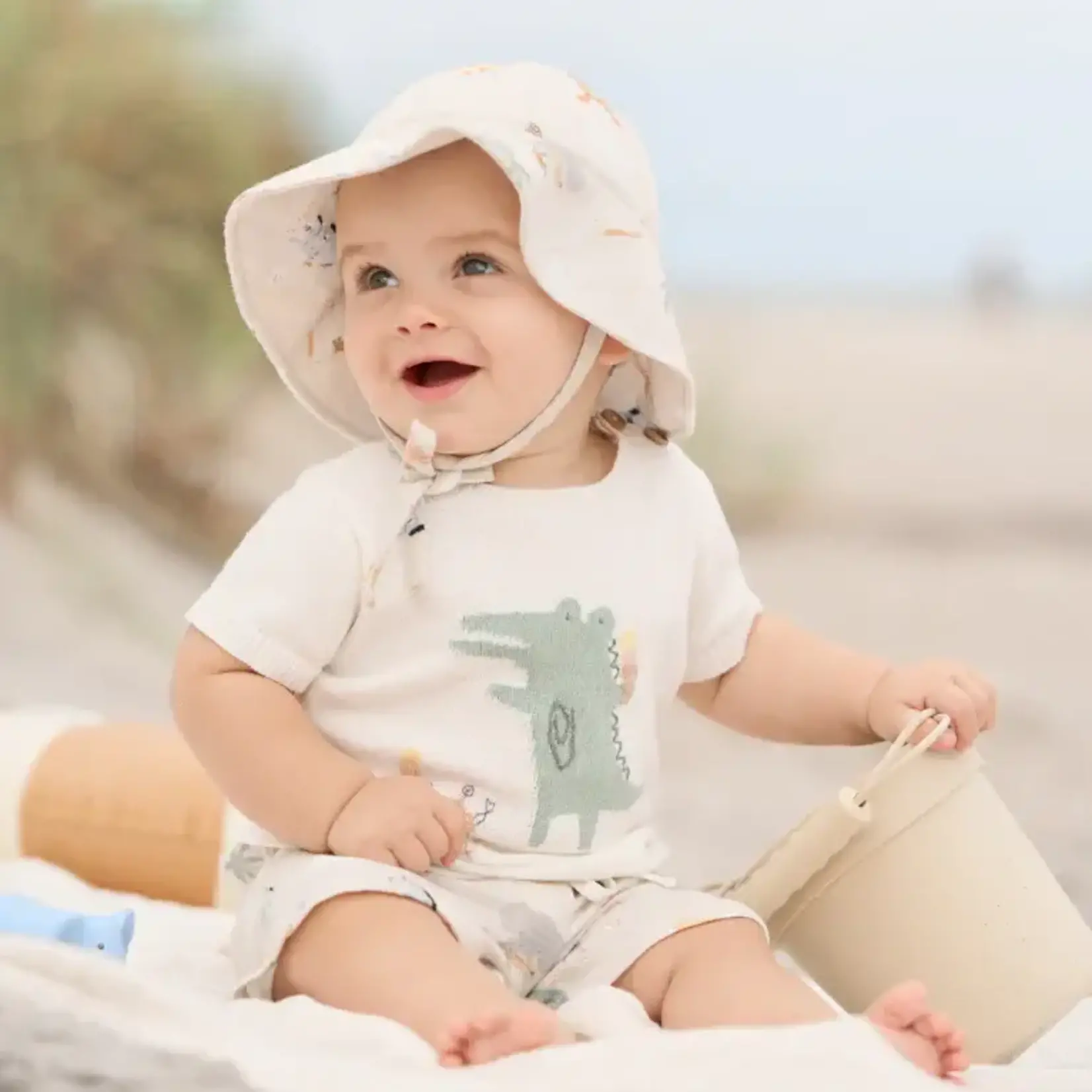 Elegant Baby Alligator Knit Top & Organic Muslin Shorts 3-6 M