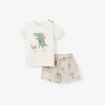 Elegant Baby Alligator Knit Top & Organic Muslin Shorts 6-9M
