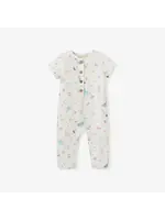 Elegant Baby Ocean Adventure Organic Muslin Short Sleeve Jumpsuit 3-6M - White