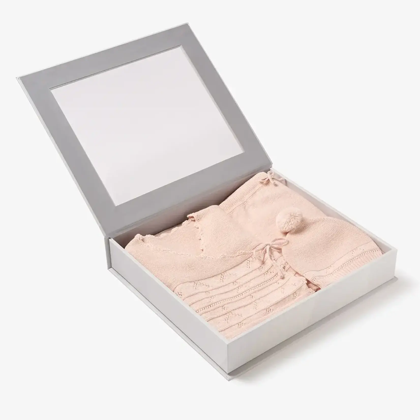 Elegant Baby Cashmere Pointelle Layette Boxed Set NB - Pink