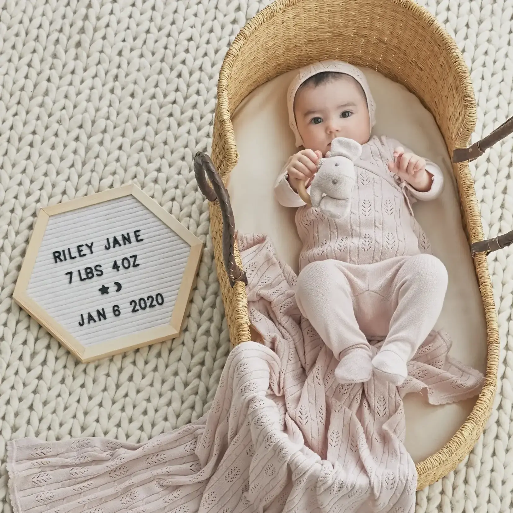 Elegant Baby Layette Giftbox Set 0-3M - Blush Pink