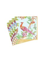 Caspari Chelsea Birds Paper Cocktail Napkins 20 Ct - Celadon