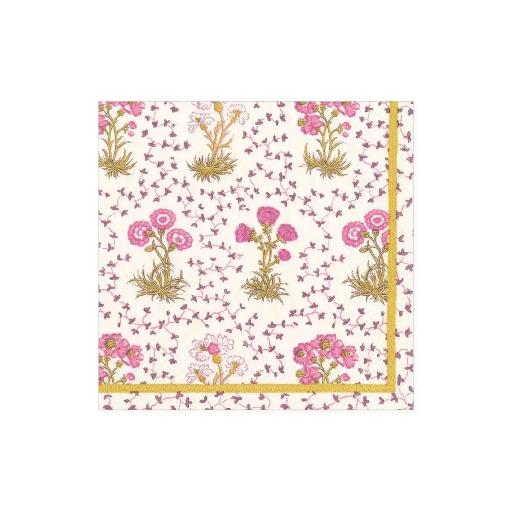 Caspari Semis De Fleurs Paper Cocktail Napkins 20 Ct - Pink