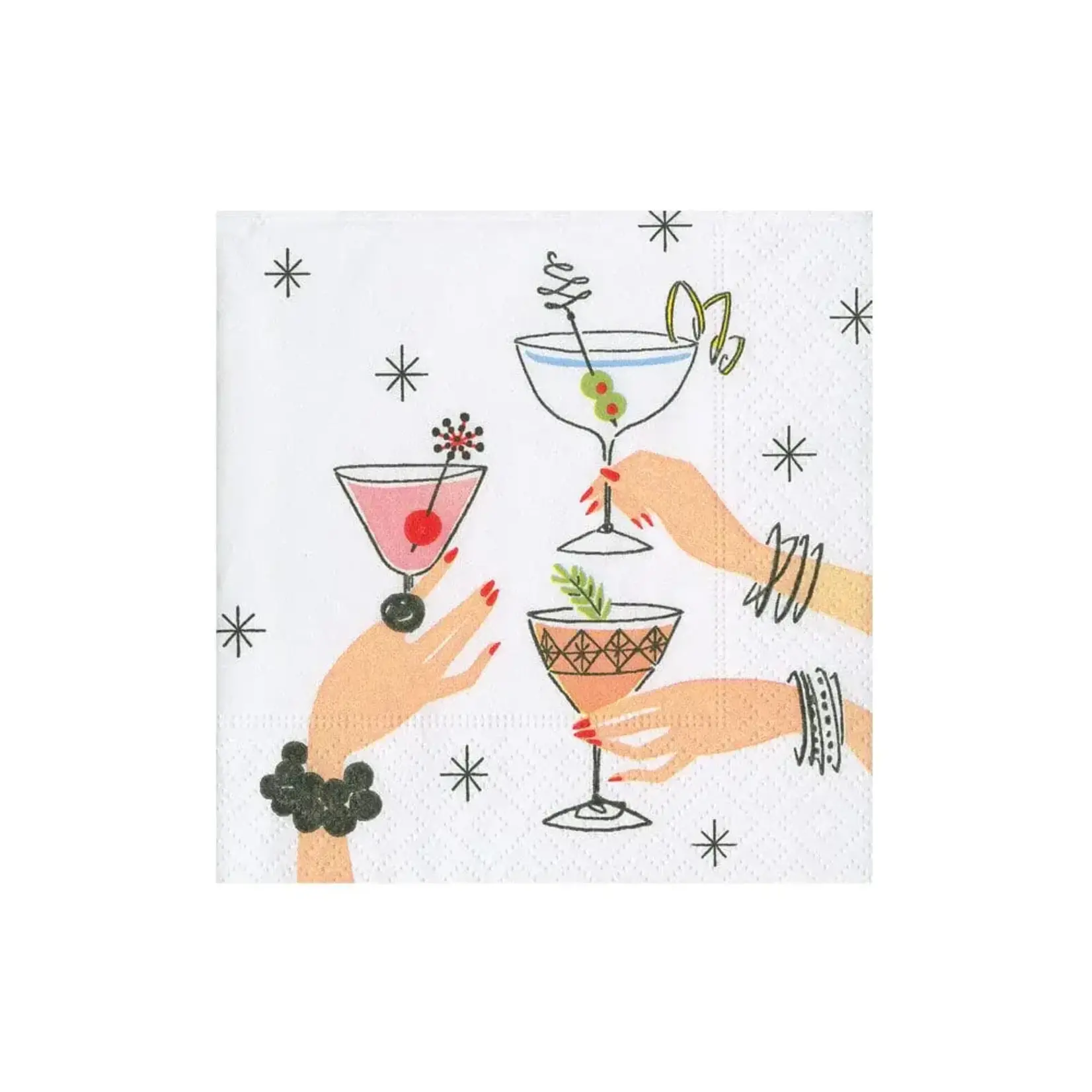 Caspari Aperitivo Paper Cocktail Napkins 20 Ct