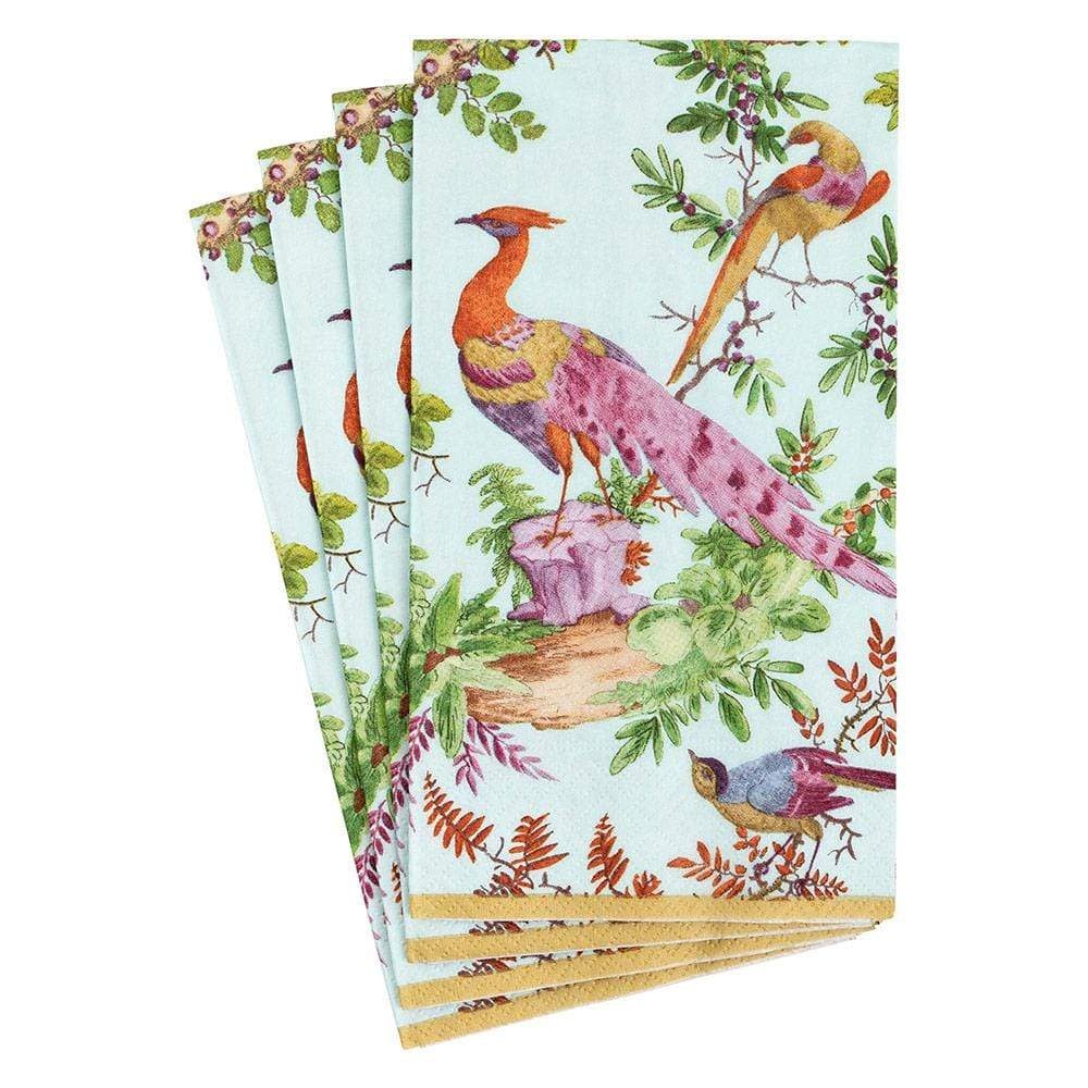 Chelsea Birds Paper Guest Towels 15 Ct Celadon Blue Leaf Houston