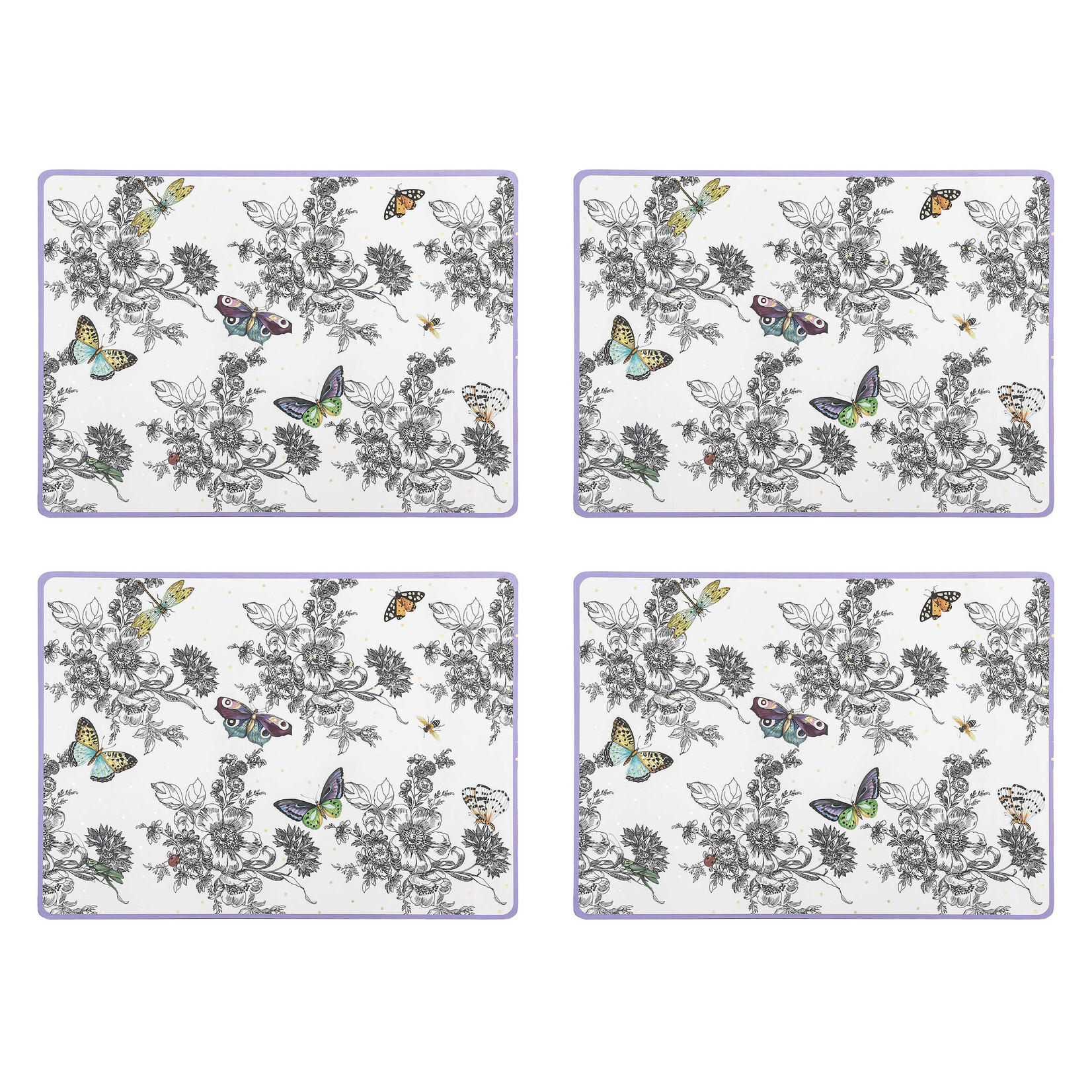 MacKenzie-Childs butterfly toile cork back placemats - set of 4