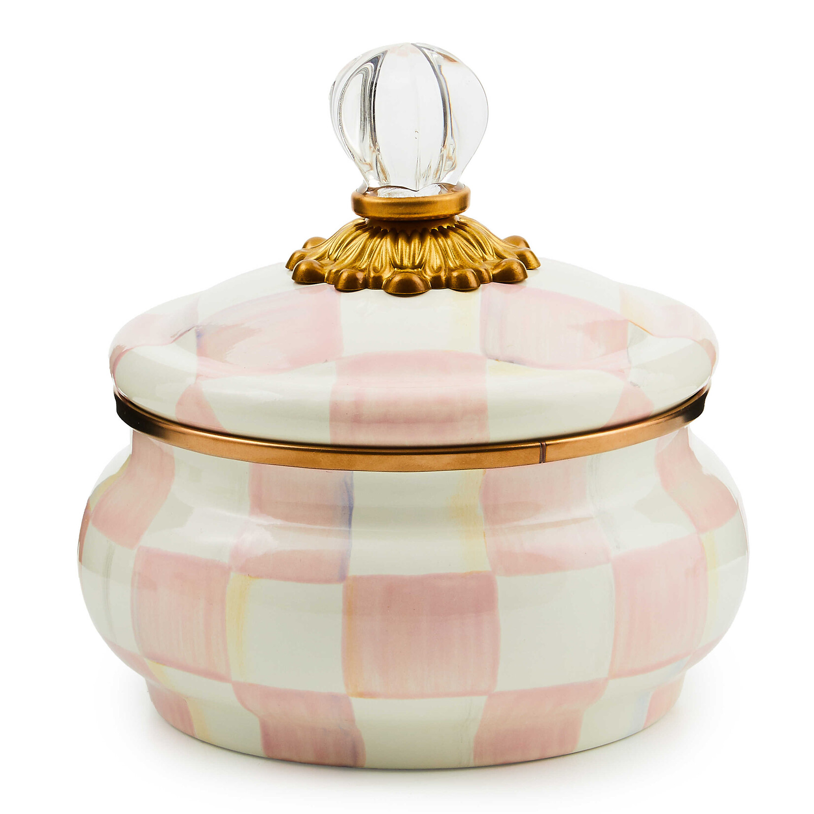 MacKenzie-Childs Rosy Check Squashed Pot