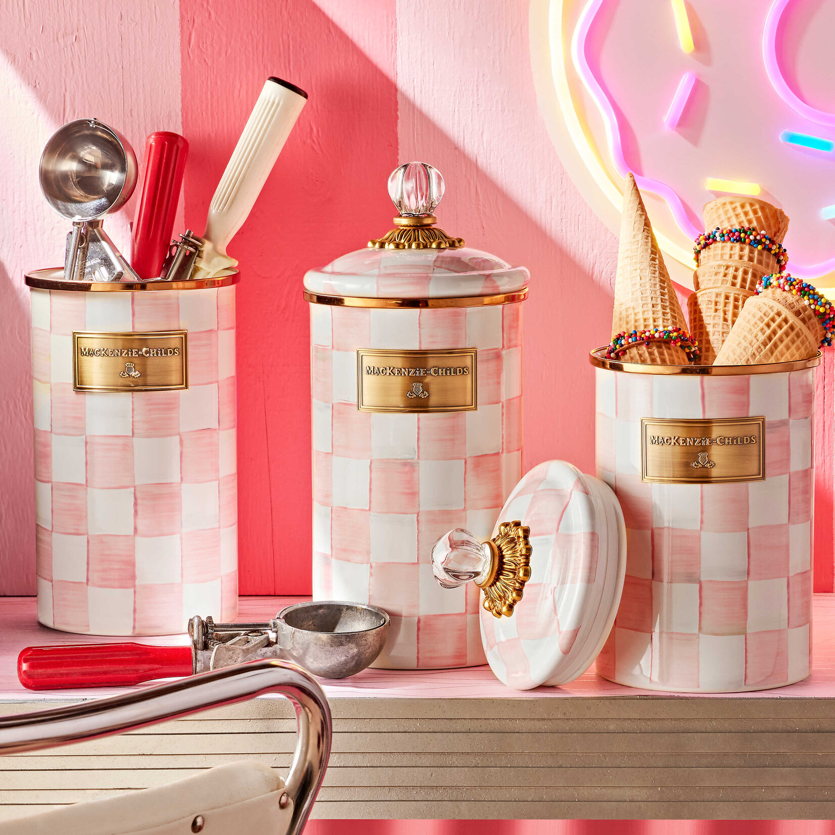 MacKenzie-Childs rosy check large canister