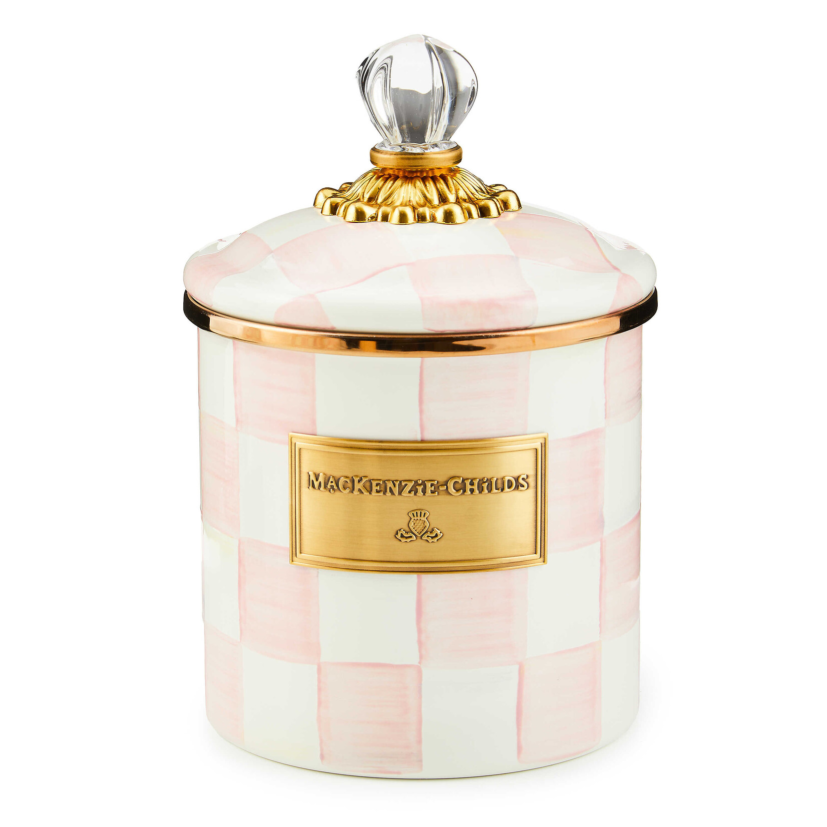 MacKenzie-Childs Rosy Check Small Canister