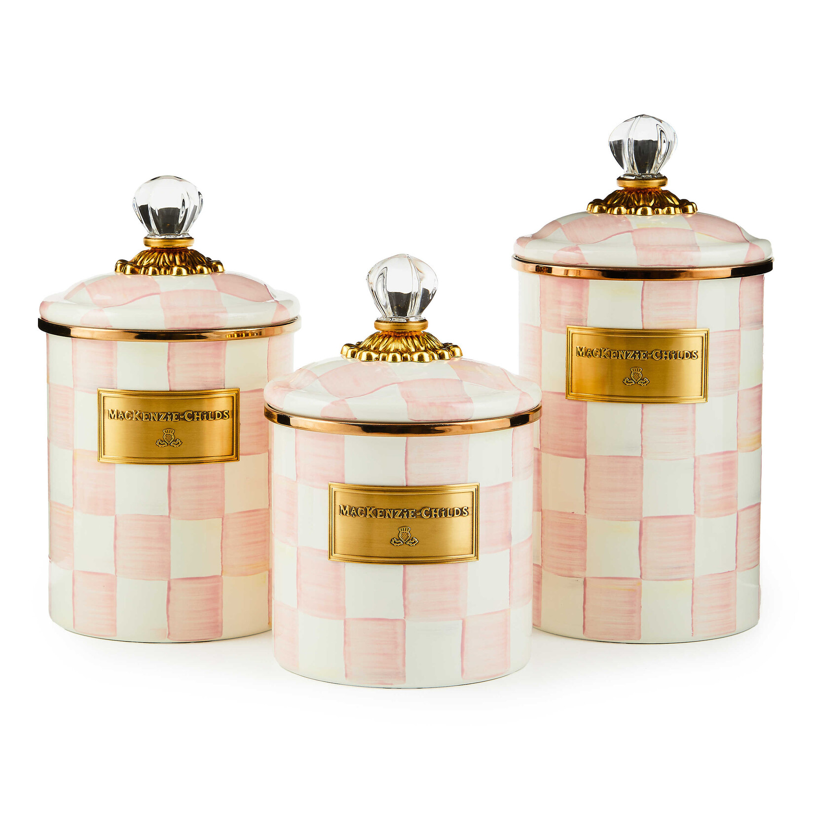 MacKenzie-Childs Rosy Check Small Canister