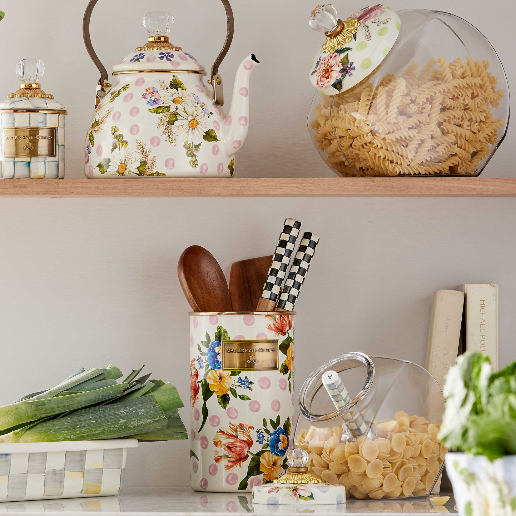 MacKenzie-Childs Wildflowers Pink Utensil Holder