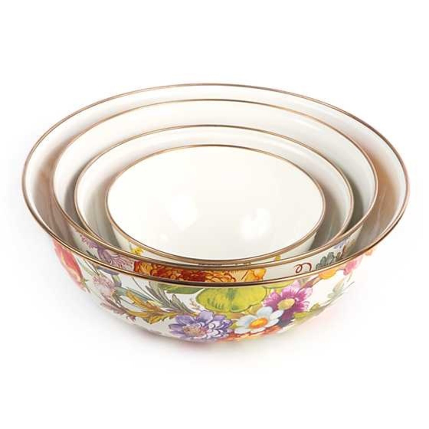 MacKenzie-Childs White Flower Market Small Everyday Bowl