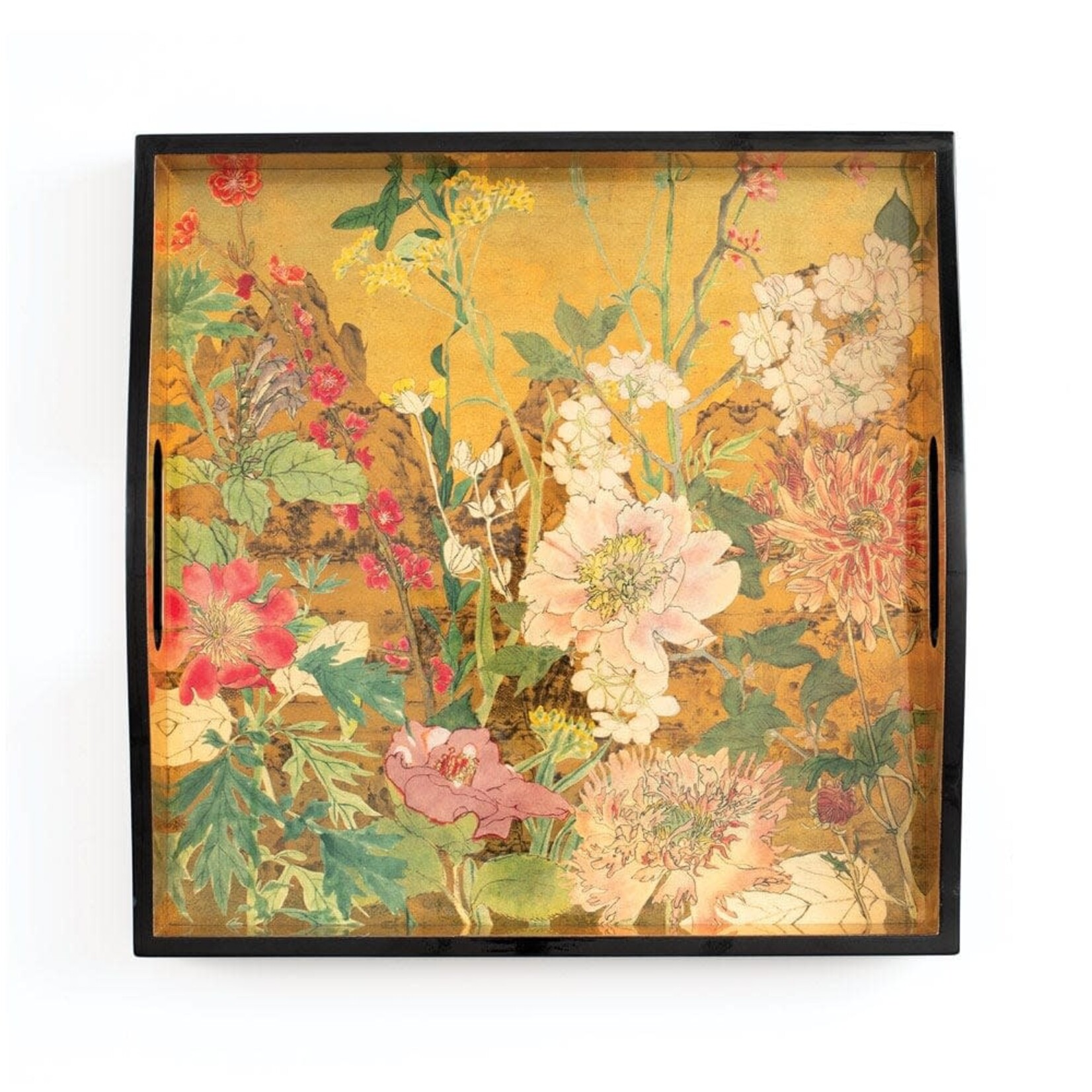 Caspari Moutain High Lacquer Square Tray - 14x14