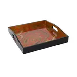 Caspari Jaipur Fuchsia Lacquer Square Tray - 14x14