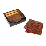 Caspari Jaipur Fuchsia Lacquer Coaster Set of 4