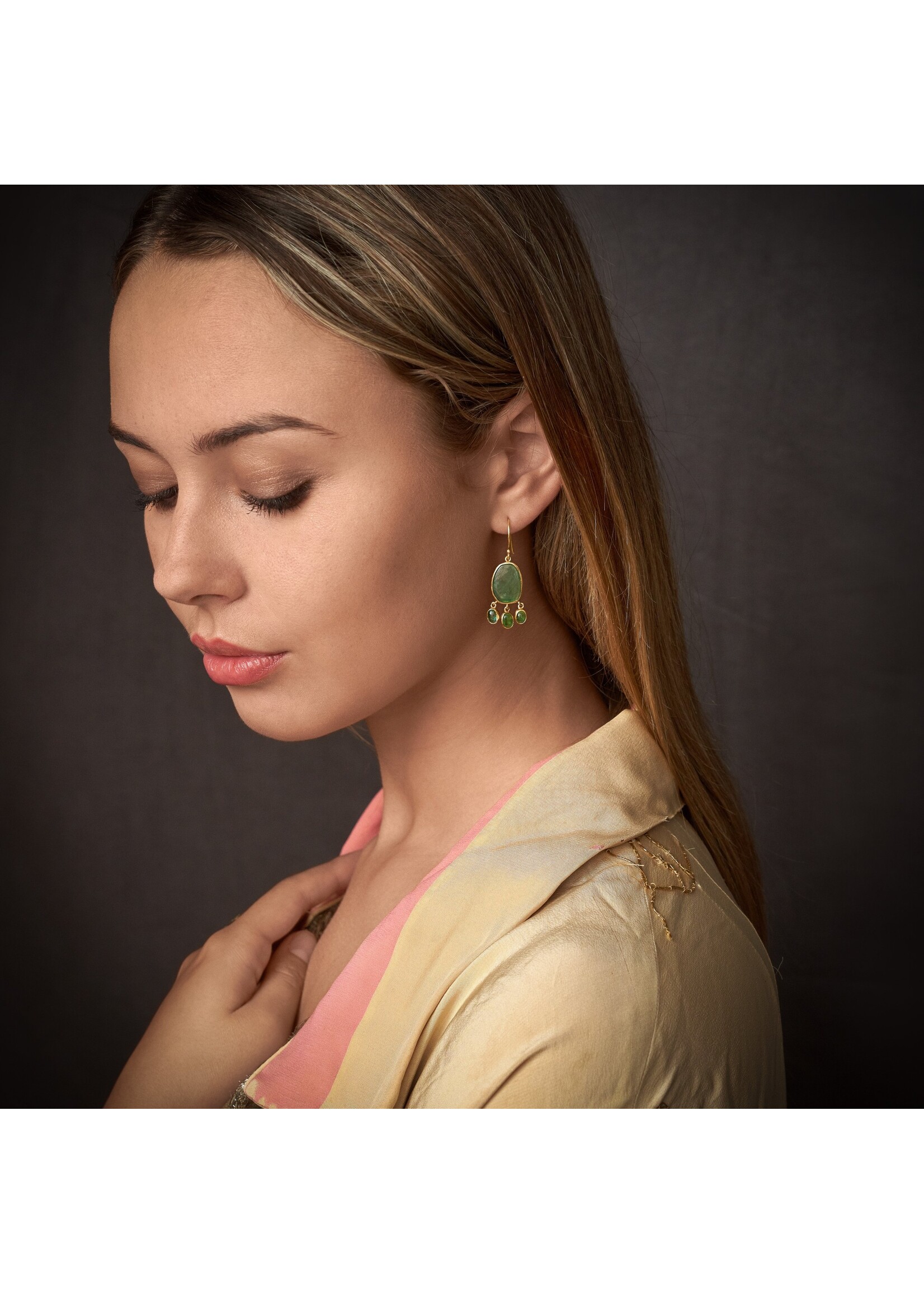 Sophie Theakston Emerald Cascade Earrings