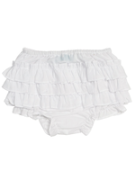 Ruffled Diaper Cover - White 9-12M