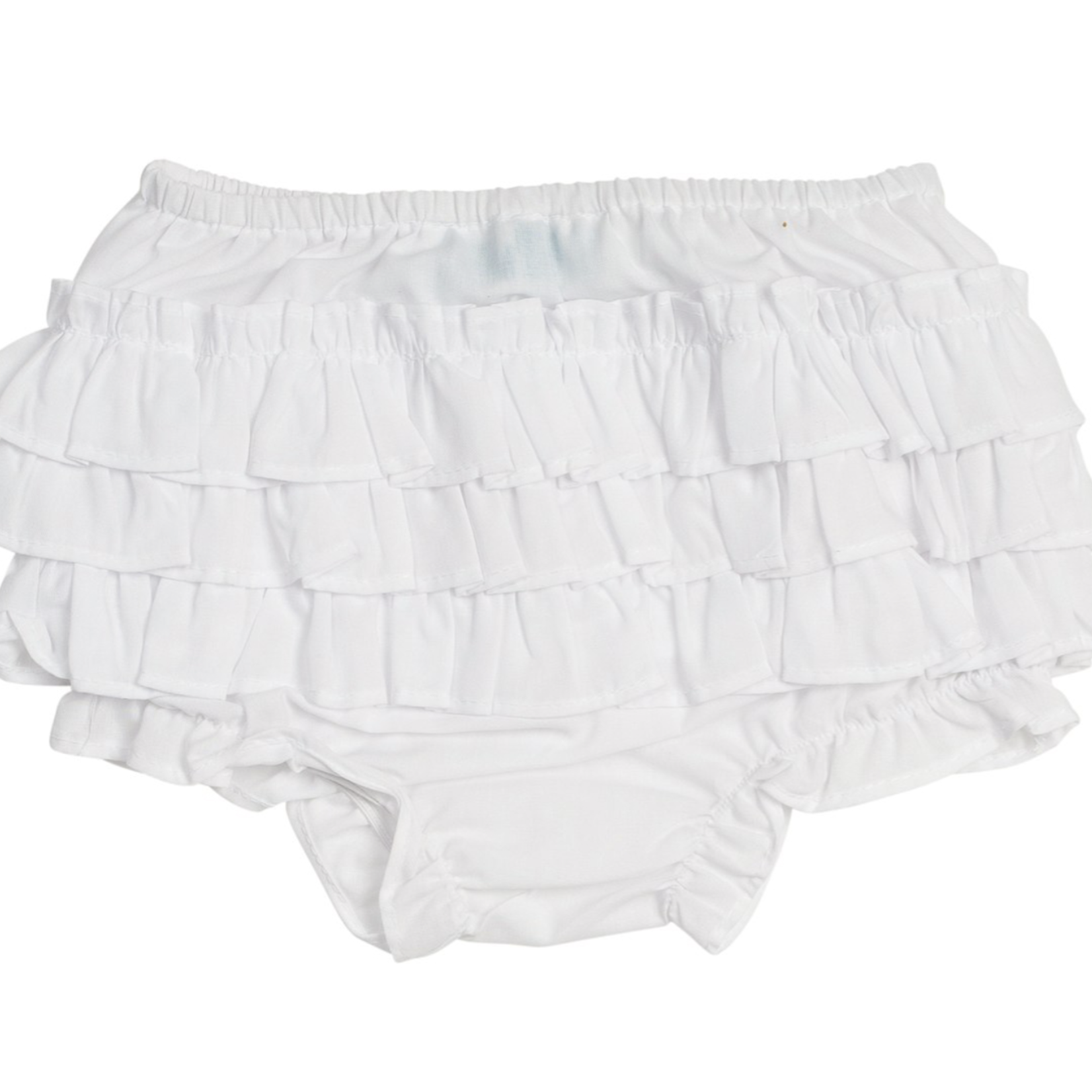 Ruffled Diaper Cover - White 9-12M