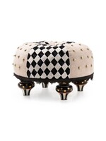 MacKenzie-Childs diamond and dot footstool